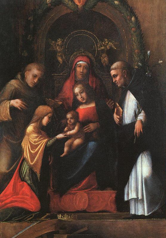CORNELISZ VAN OOSTSANEN, Jacob The Mystic Marriage of St. Catherine dfg Sweden oil painting art
